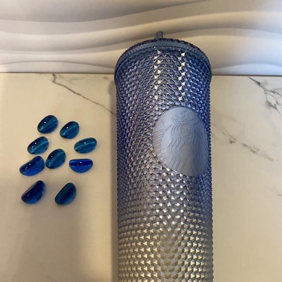 NEW Starbucks 24oz Spring Unicorn Iridescent Blue Silver Bling Studded Tumbler - Picture 3 of 7